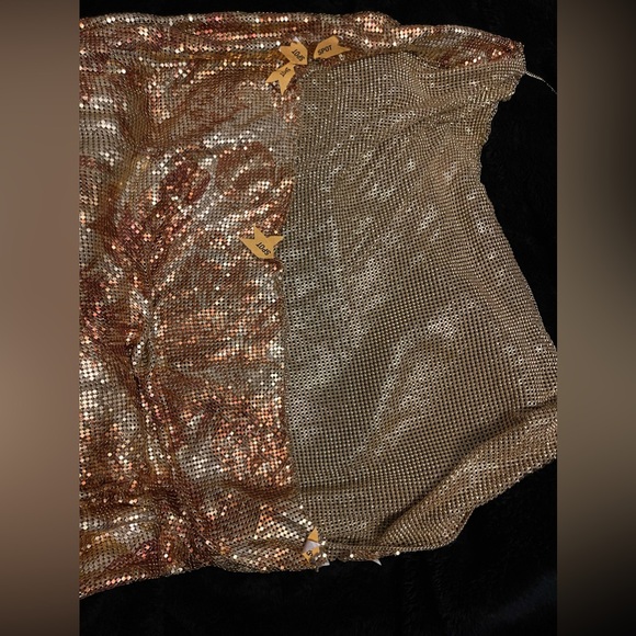 Michael Costello gold roses chain link top - Picture 3 of 4